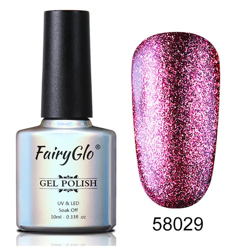 FairyGlo 10 мл Гель-лак с блестками Гибридный лак для маникюра ногтей, полустойкое к полу Перманентный лак для ногтей УФ Гель-лак био-Гели Soak Off Nail Art Эмаль - Цвет: BJJ58029