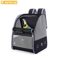 rfwcak pet parrot backpack carrying cage cat dog outdoor travel breathable bird canary transport bag birds supplies