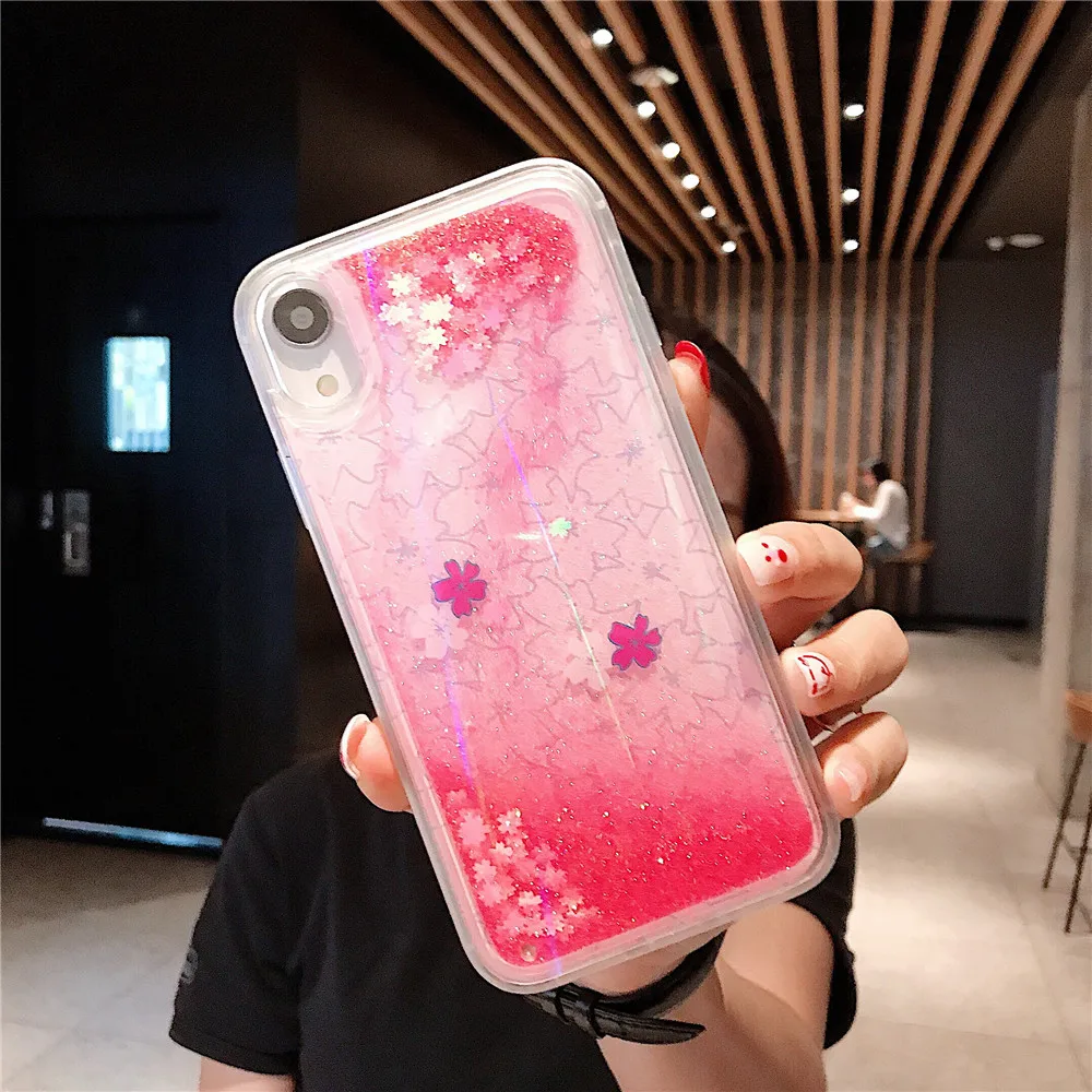 Блестящие Блестки Aurora Fish scale блестящий чехол из ТПУ для iPhone6s 7 8 Plus X XR XS MAX laser Sakura
