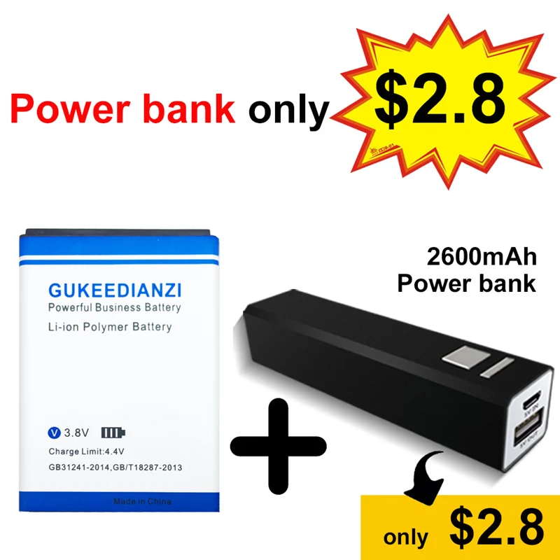 GUKEEDIANZI HB505076RBC Батарея для huawei Y3 II LUA-A22 LUA-U02 LUA-L21 LUA-U22 LUA-L02 телефон Батарея 4100 мА/ч+, Мощность банка - Цвет: batery and powerban