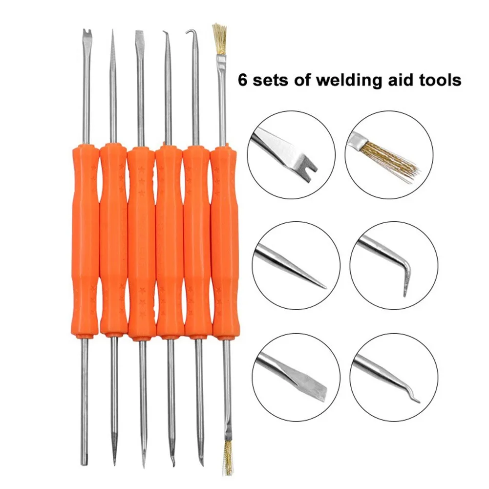 

6pcs Desoldering Aid Tool Kit Soldering Aid Assist PCB Cleaning Kit Repair Tools Soldering Welding Aid Tool