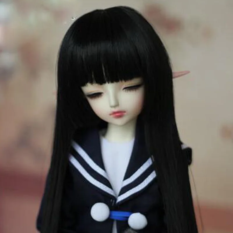 Парик для шарнирных волос черный 1/3 1/4 1/6 1/8|1/6 bjd wig|bjd wig1/6 |
