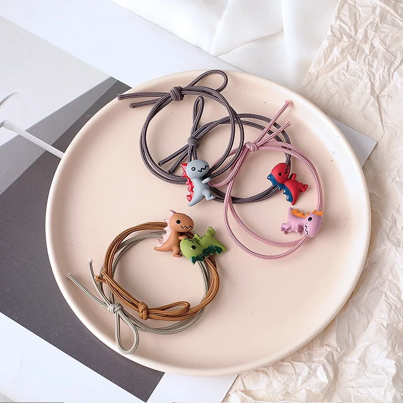 Корейская Милая резинка для волос с маленьким динозавром простая девушек