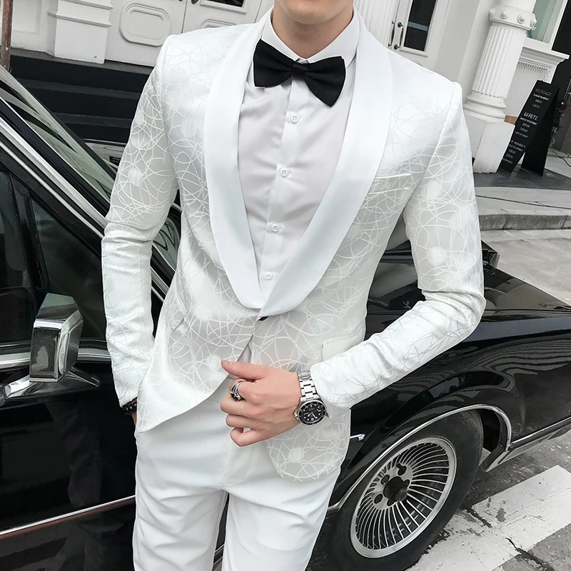 Белый и черный мужской костюм куртка с длинными рукавами Размер S-2XL мужской тонкий пиджак Модный повседневный блейзер