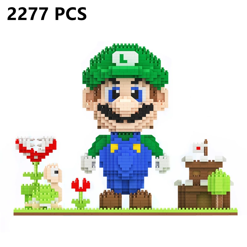2000 + шт. Супер Марио мини блоки Micro Building Block модель Бросс Луиджи Bros Goomba Piranha завод
