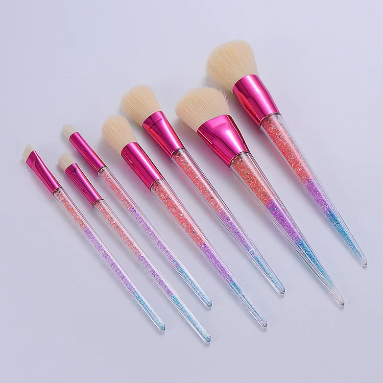 

New 7pcs Diamond Brush Crystal Handle Foundation Blending Power Eyeshadow Contour Face Cosmetic Beauty Make Up Brush