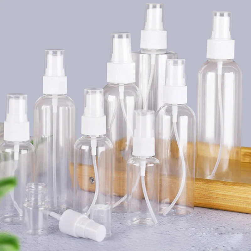 

2020 New Portable small Transparent Plastic Empty Spray Bottle Refillable Bottles 60ml,80ml,100ml,120ml,150ml,200ml,250ml