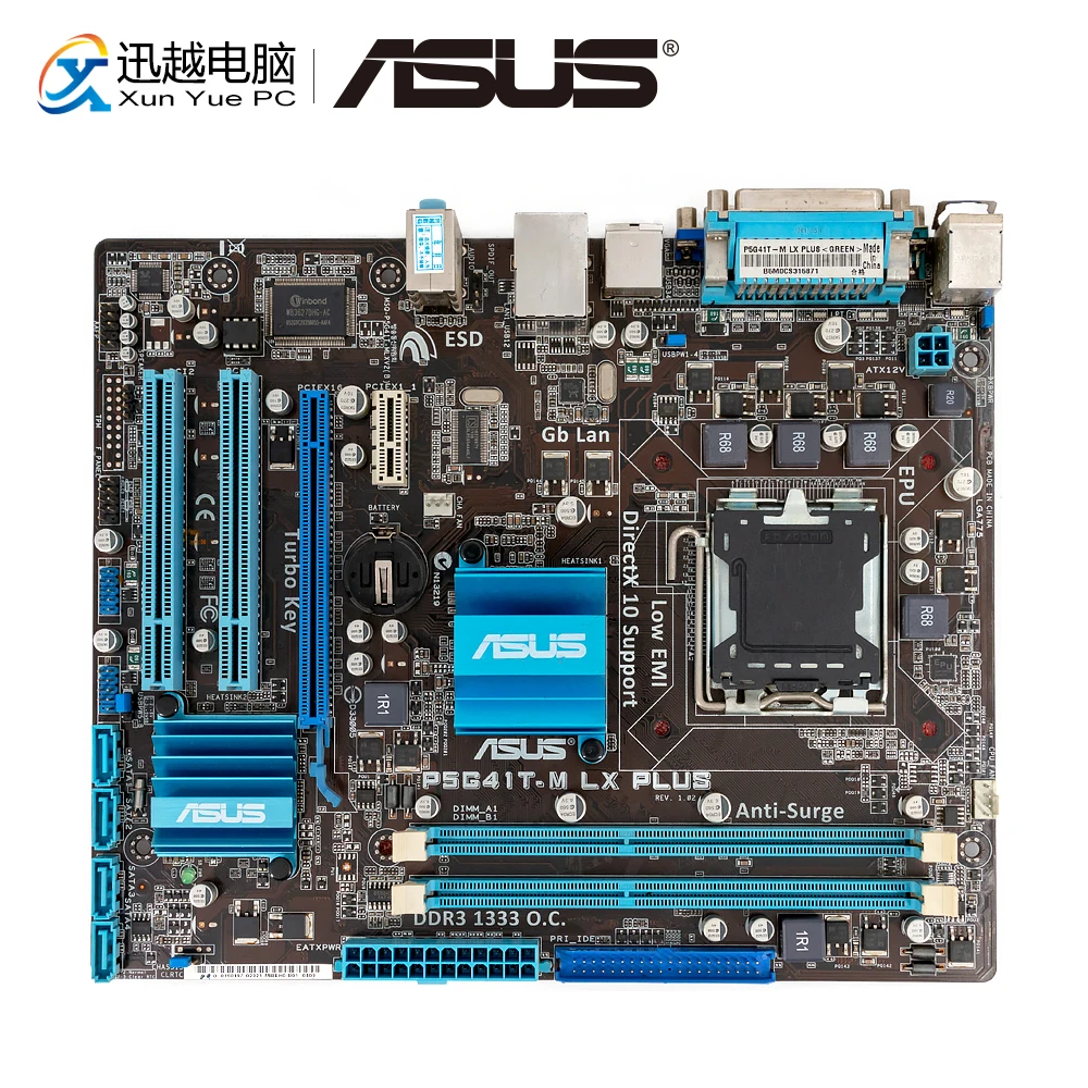 Asus P5G41T-M LX PLUS Desktop Motherboard G41 Socket LGA 775 For Core 2 Duo DDR3 8G SATA2 VGA uATX Original Used Mainboard