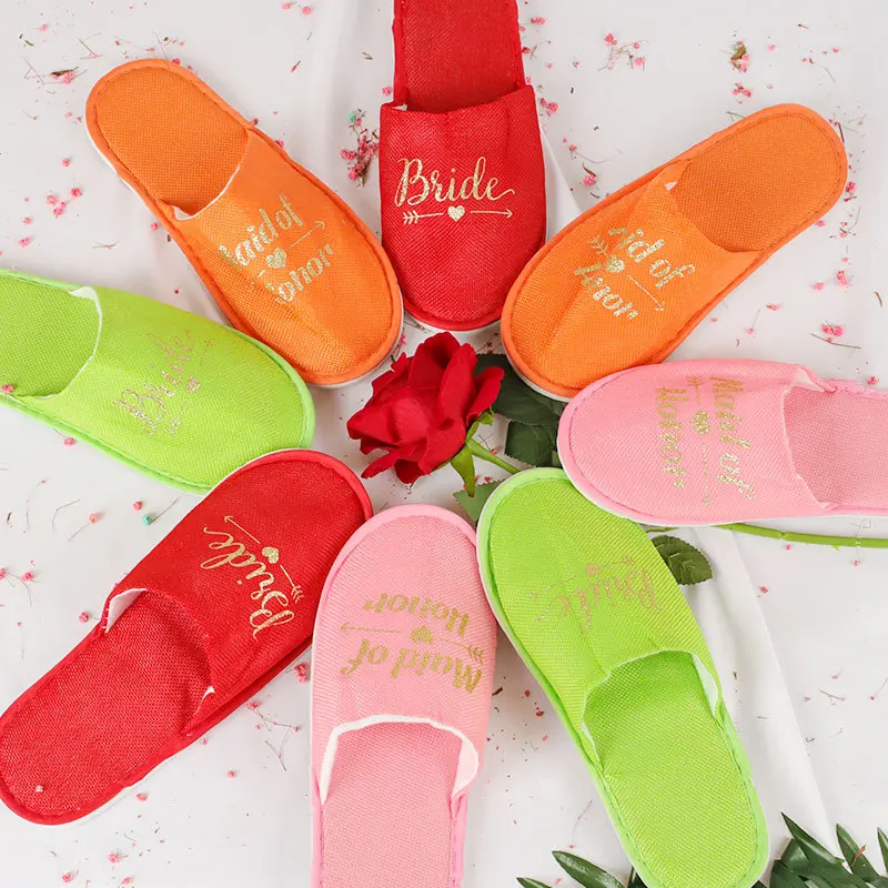 Спа тапочки вечерние поставки свадебное украшение Невесты Девичник подарок
