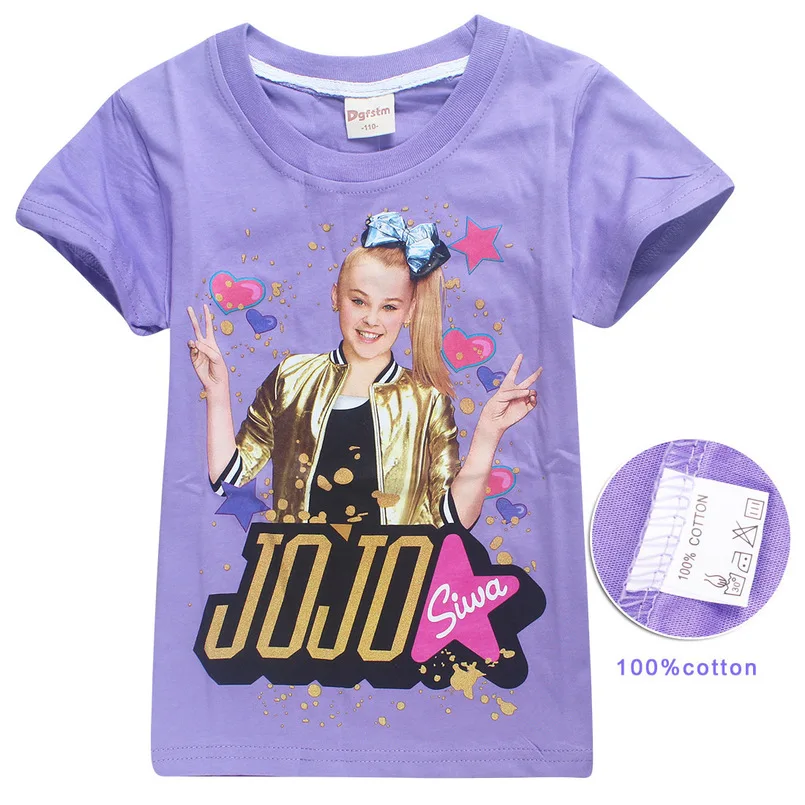 Футболки из 100% хлопка для девочек футболки Jojo Siwa детская одежда moana футболка