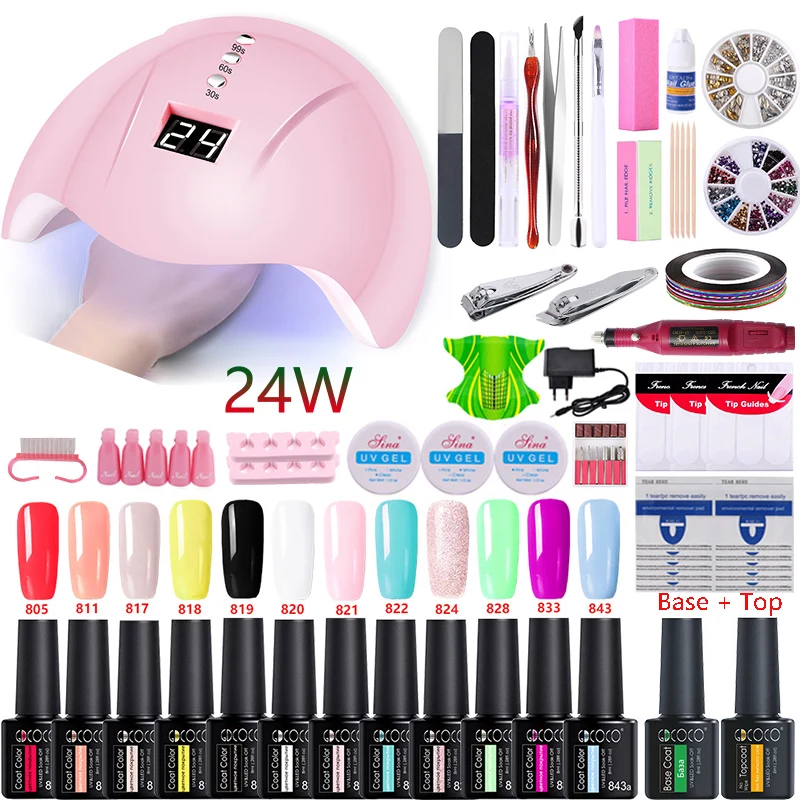 Профессиональный маникюрный набор с УФ светодиодной лампой сушилка для гель