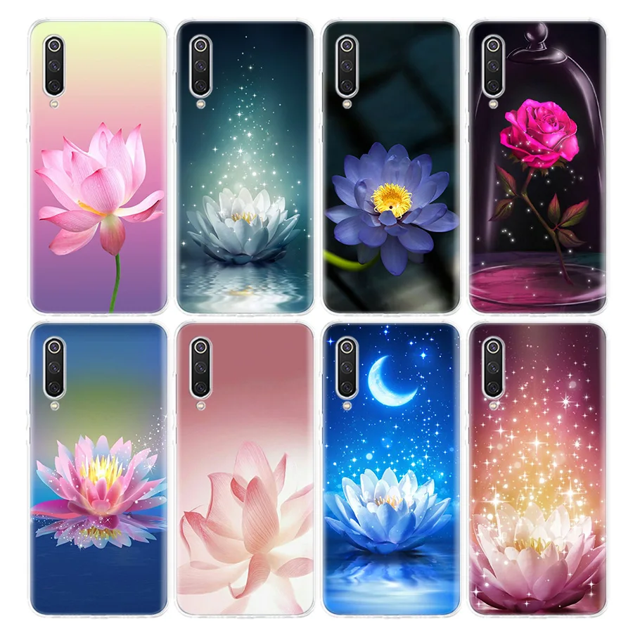 

Rose Lotus Flowers Phone Case For Xiaomi Redmi Note 10S 9S 8T 11 10 9 8 Pro 9T 9A 9C 8A 7A 7 6 5 S2 Clear Soft TPU Back Cover