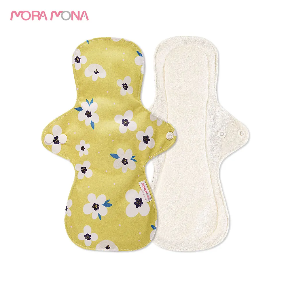 Впитывающая гигиеническая салфетка Mora Mona размера L, многоразовая Ночная гигиеническая прокладка, Моющиеся Прокладки из бамбукового волокн...