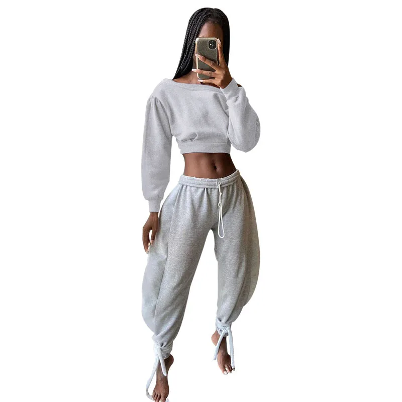 

Cutubly Solid Sweatpants High Waist Trousers For Women Autumn Winter Women Fashion Streetwear Joggings Trousers
