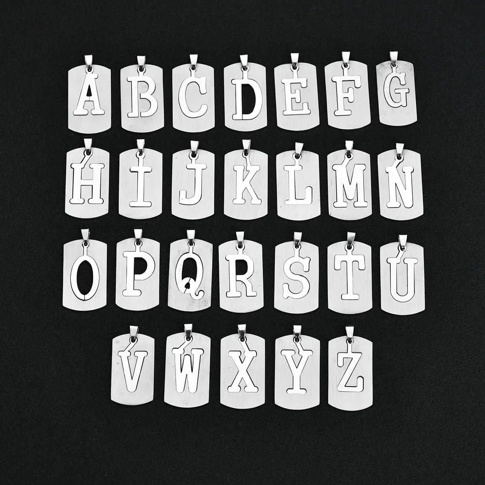 Мужская подвеска из нержавеющей стали 26 дюймов с буквами английского
