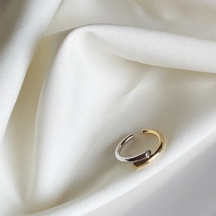 Корейское Новое шикарное простое Золотое золотистое двухцветное простроченное