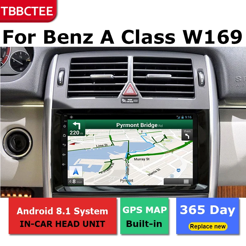 2 Din Android Радио bluetooth gps навигация wifi стерео видео для Mercedes Benz класс W169 2004 2012