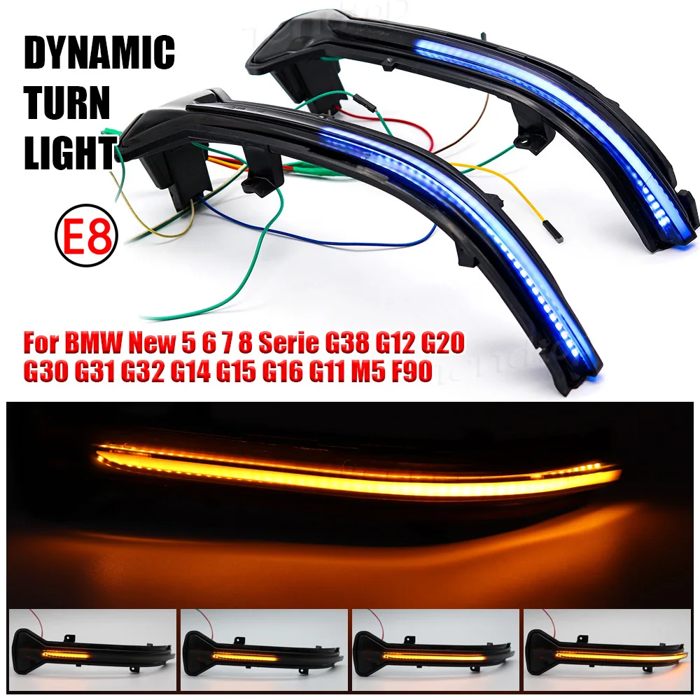 

Для BMW, новинка для детей 5, 6, 7, 8, серия G38 G12 G20 G30 G31 G32 G14 G15 G16 G11 M5 F90 мигать динамичные плавные боковое зеркало светодиодный указатель поворота с...