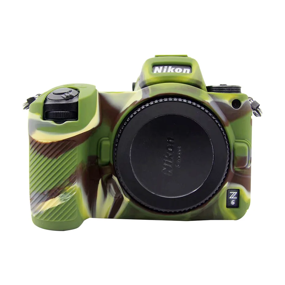 Green TENENELE сумки для камеры Nikon Z6 Z7 Мягкий силиконовый чехол цветной резиновый защитный чехол для Nikon Z 6/7 прочные аксессуары - Цвет: Green