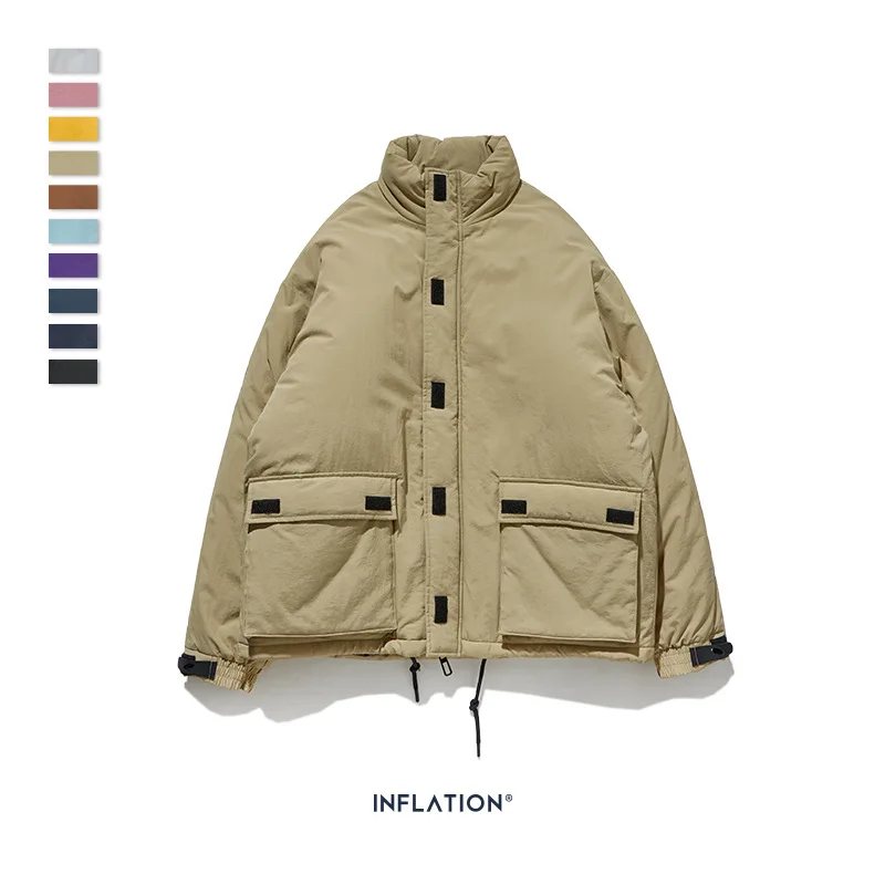 Парка мужская зимняя в стиле инфляции однотонная теплая парка куртка уличная