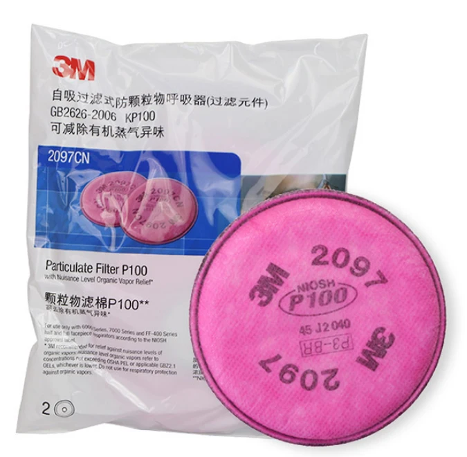 3M 7502+2097 Half Facepiece Mask Reusable Respirator P100 Respiratory Protection Nuisance Level Organic Vapor