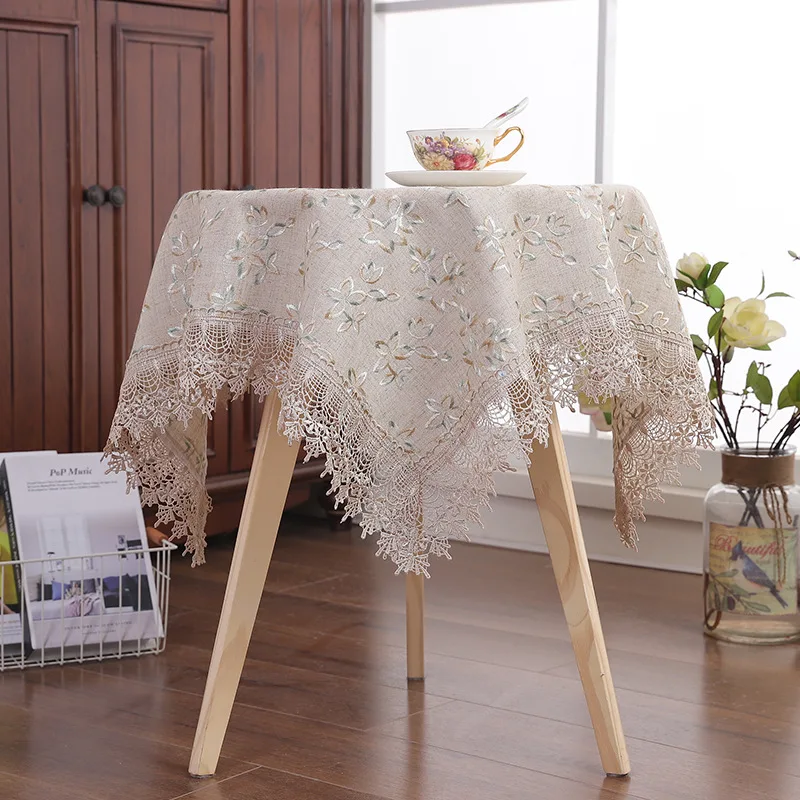Кружевная льняная скатерть в европейском стиле чехол для чайного столика