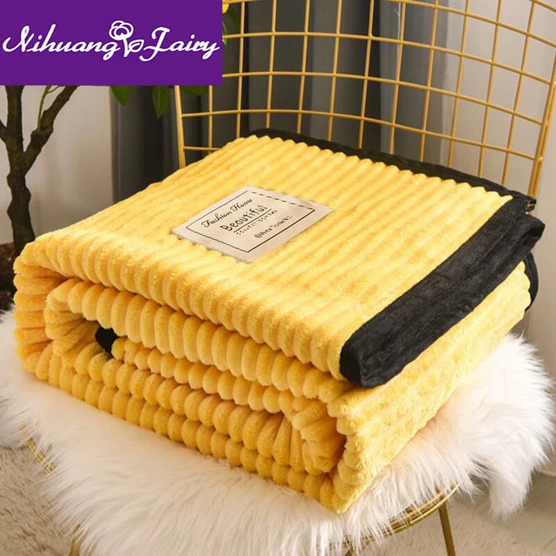 

Thick coral fleece blanket winter blanket quilt flannel warm dormitory bed sheet person office nap blanket