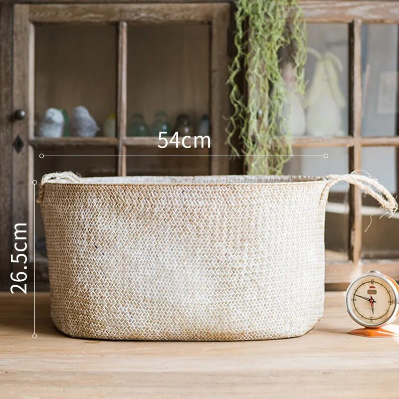 Большие соломенные корзины для хранения грязной одежды натуральная