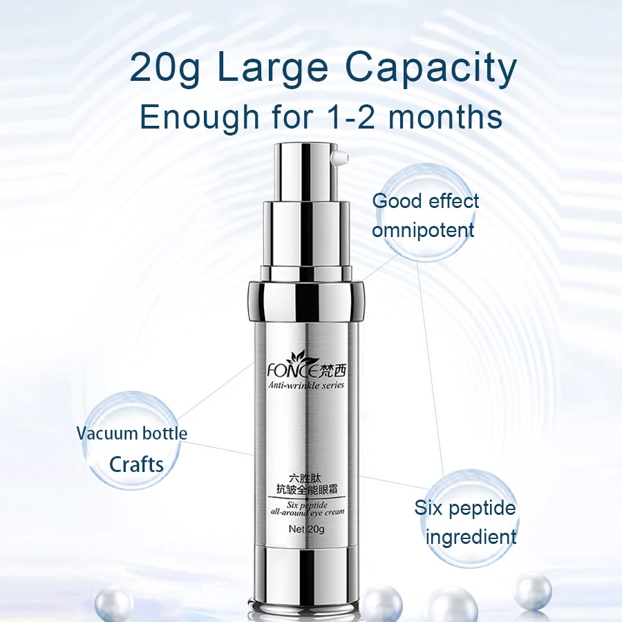 [Normal delivery] FONCE Anti Wrinkle Eye Cream 20g Six Peptides Aging Remover Dark Circle Bag Firming nourish eye Balm Mask |