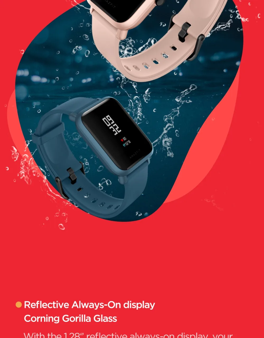Смарт-часы Huami Amazfit Bip Lite 2 с глобальной версией,, Xiaomi, gps, 45 дней, батарея, глонесс, Смарт-часы с частотой сердечных сокращений
