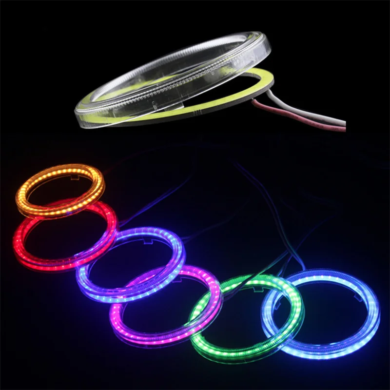 

2pcs 60mm 70mm 80mm 90mm 100mm 110mm 120mm lCar Halo Ring LED Angel Eyes Motorcycle COB LED Fog DRL Headlight uminarias decor