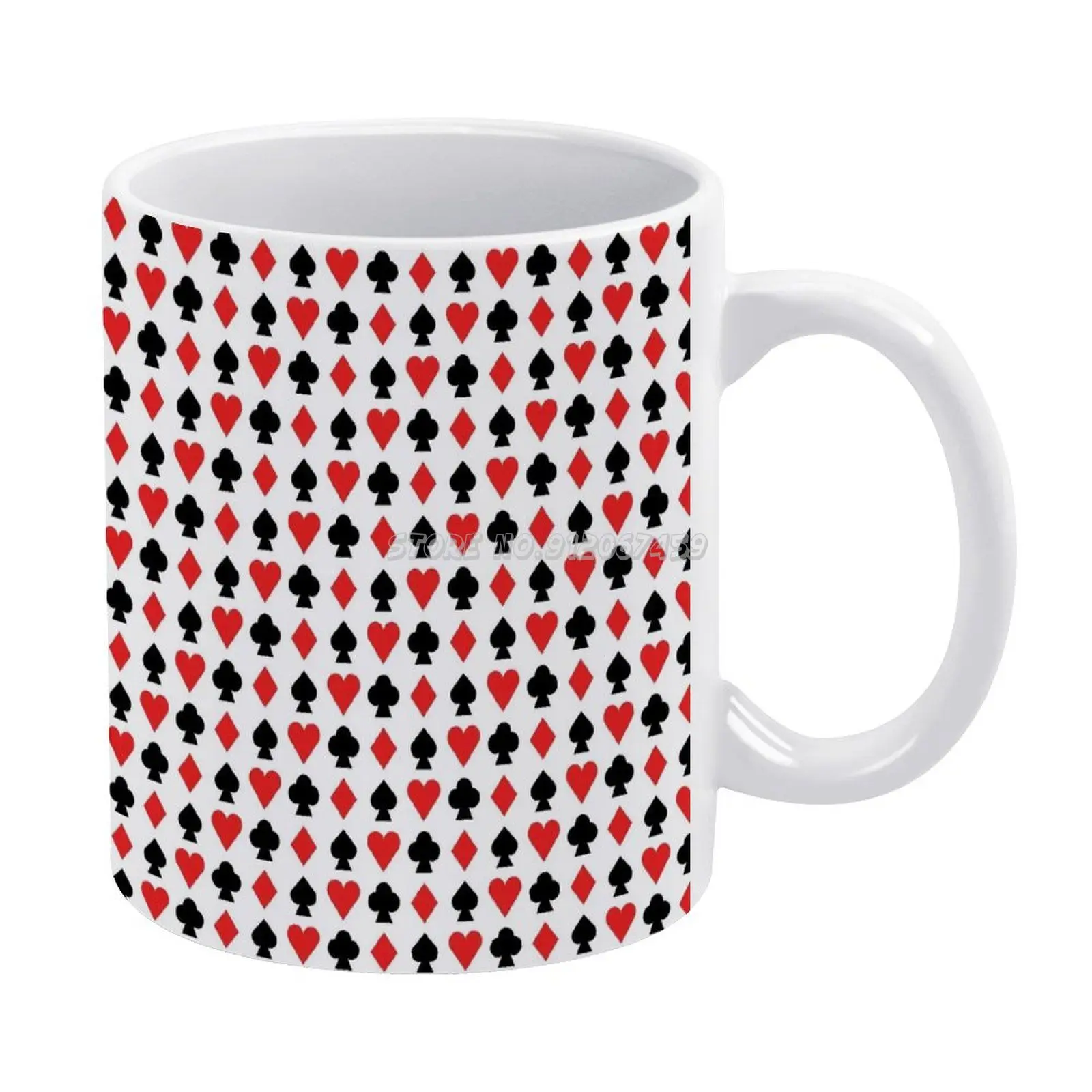 

Playing Card Coffee Mugs Porcelain Mug Cafe Tea Milk Cups Drinkware Mugs for Fathers Day Gifts Playing Solitaire Playing Spade H