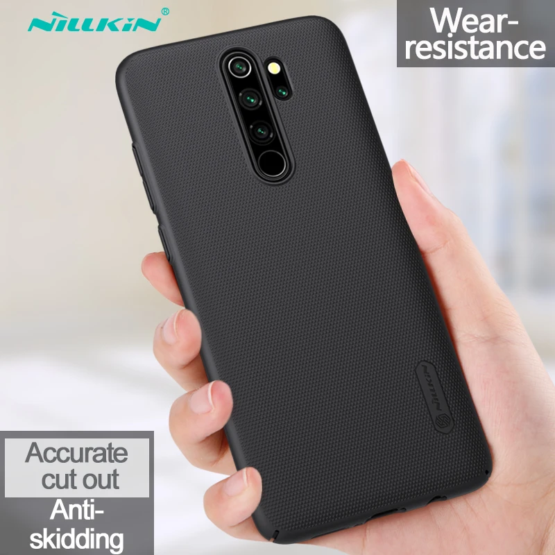 Черный Матовый чехол Nillkin для Xiaomi Redmi Note 8 Pro, суперматовый защитный ультратонкий чехол для мобильного телефона, Жесткий Чехол из поликарбоната - Цвет: Черный