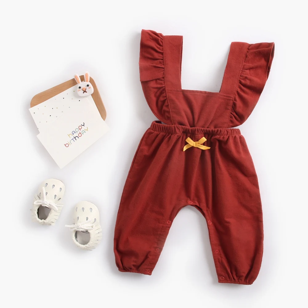 Боди для малышей Осенняя однотонная Одежда новорожденных хлопковая одежда с