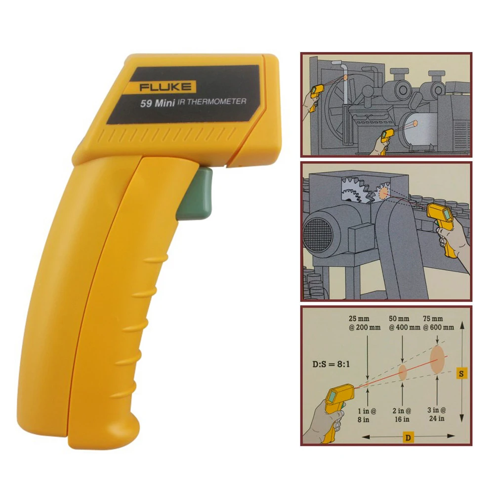 FLUKE F59 инфракрасный термометр тепловизор Мини ИК термометр-18~ 275℃(0~ 525℉) цифровой Ручной тестер температуры лазерный пистолет