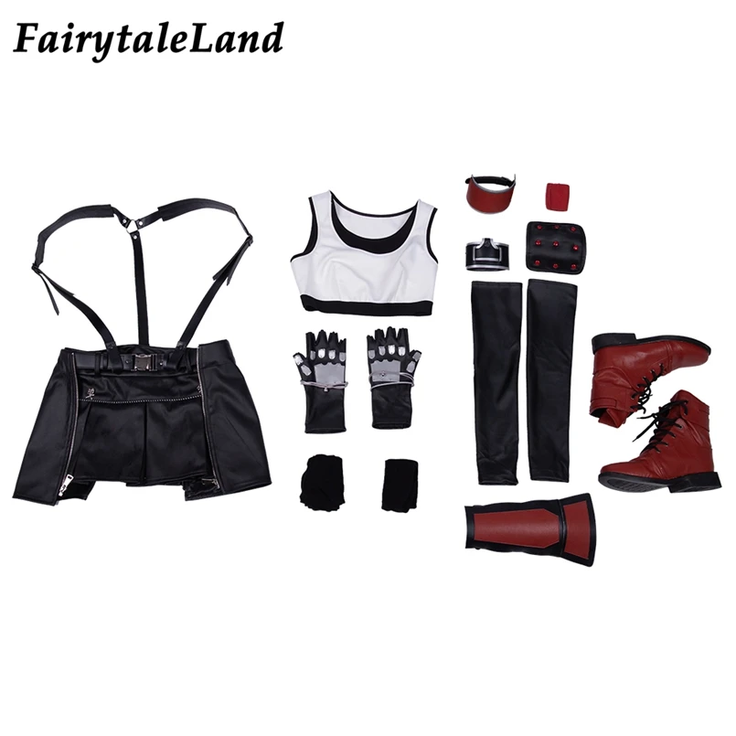 FF7 Tifa Lockhart костюм для взрослых косплей финальная фантазия VII переделка на