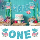 QIFU, новогодний баннер на день рождения, декор для дня рождения Русалочки, детская гирлянда для первого дня рождения, хвост русалки, баннер для девочек