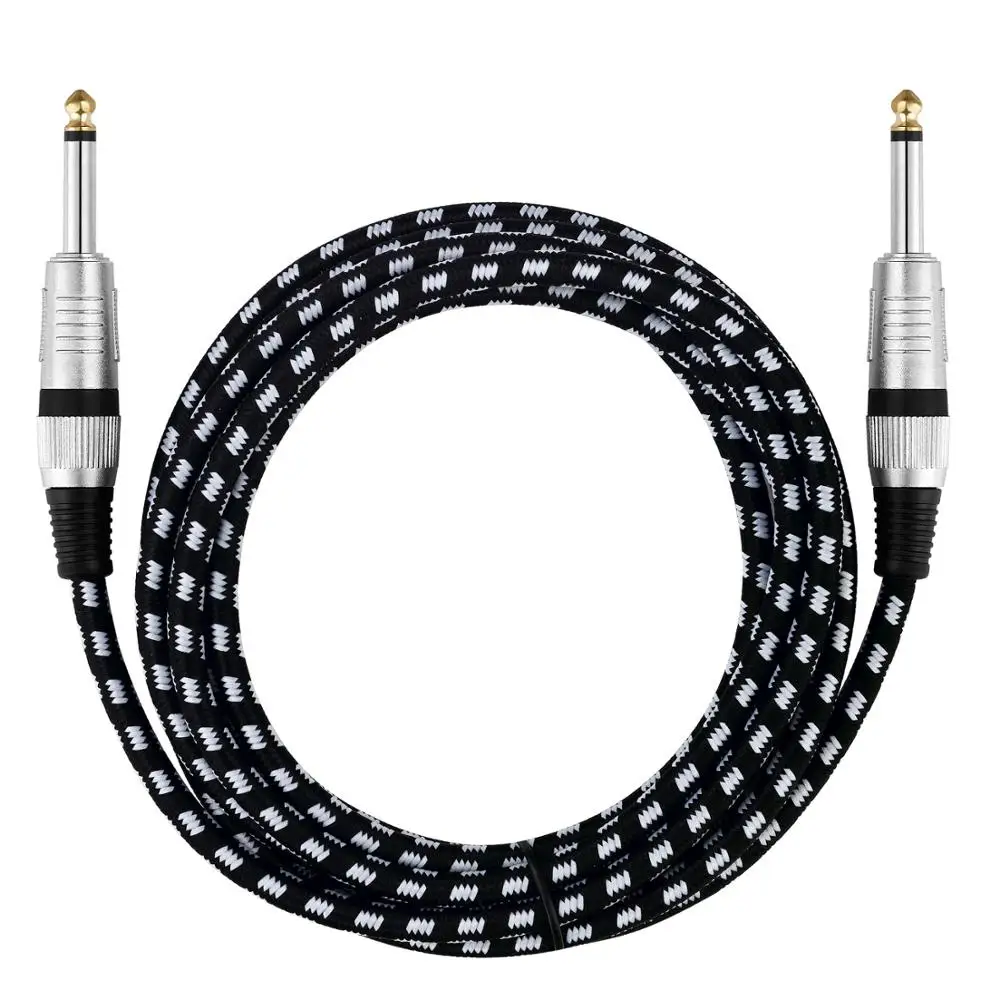 bochara stoff geflochtene 14 jack 65mm zu 65mm audio kabel stecker auf stecker geschirmt für verstärker elektrische gitarre mixer 3m 6m 1