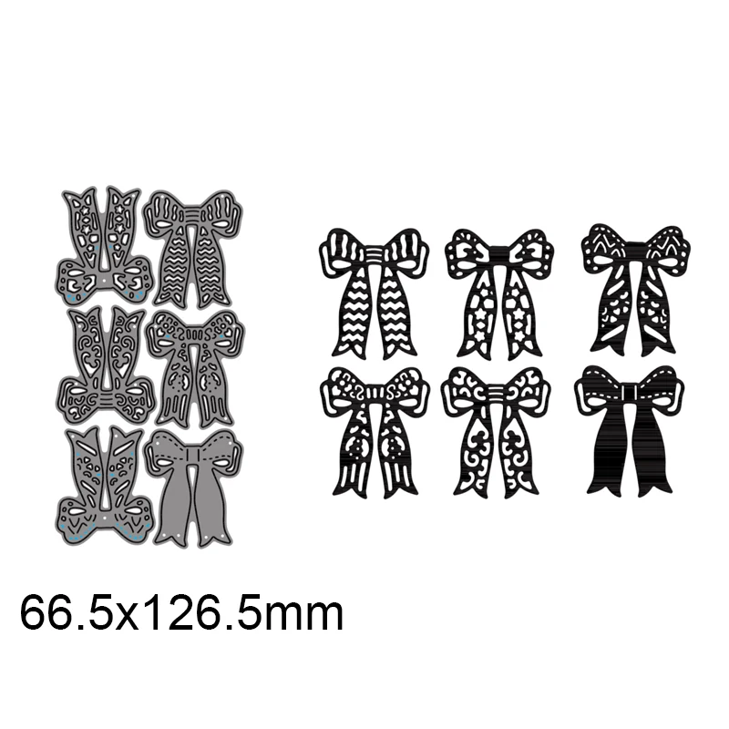 6 шт. новогодние металлические штампы с бантом для рукоделия скрапбукинга