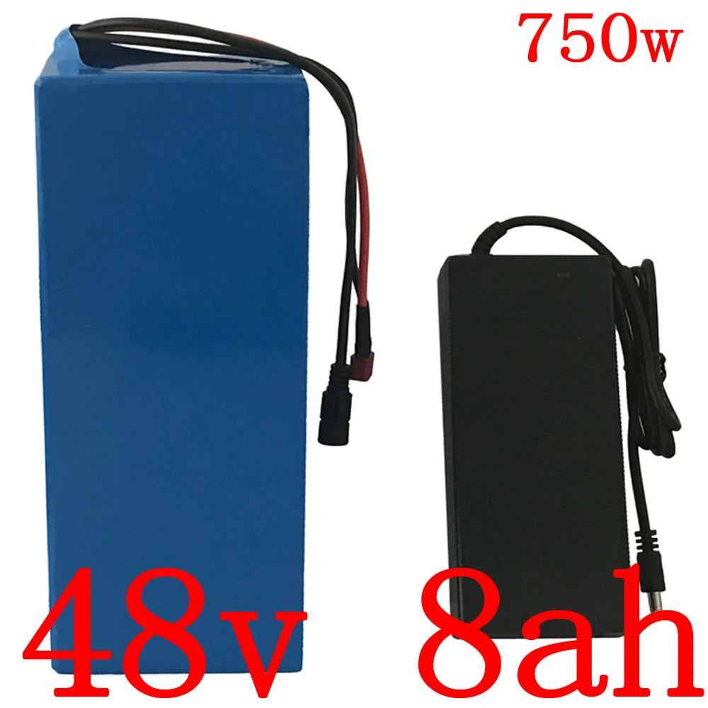

48V lithium battery pack 48V electric bicycle battery 48V 8AH 500W 750W Li-ion electric scooter battery with 15A BMS+ 2A charger