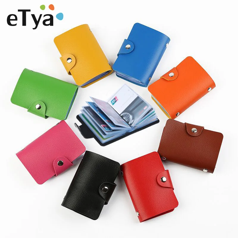 

ID Credit Card Wallet Cash Holder Organizer Box Bag 12/24 Card Pack Cheap Women Men Business Leather Card Holder Wallet Case