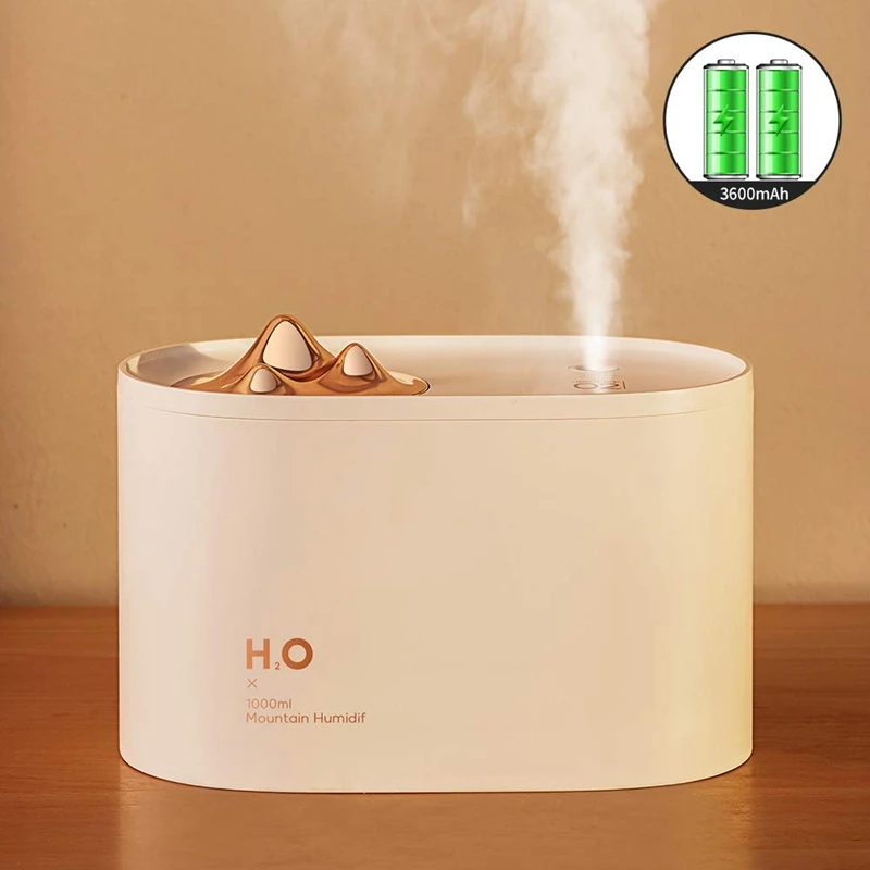 

Top Deals 1000 Ml Humidifiers for Bedroom, Cool Mist Humidifier with Dual Mist, Ultrasonic Air Humidifier with 3600 MAh Battery,