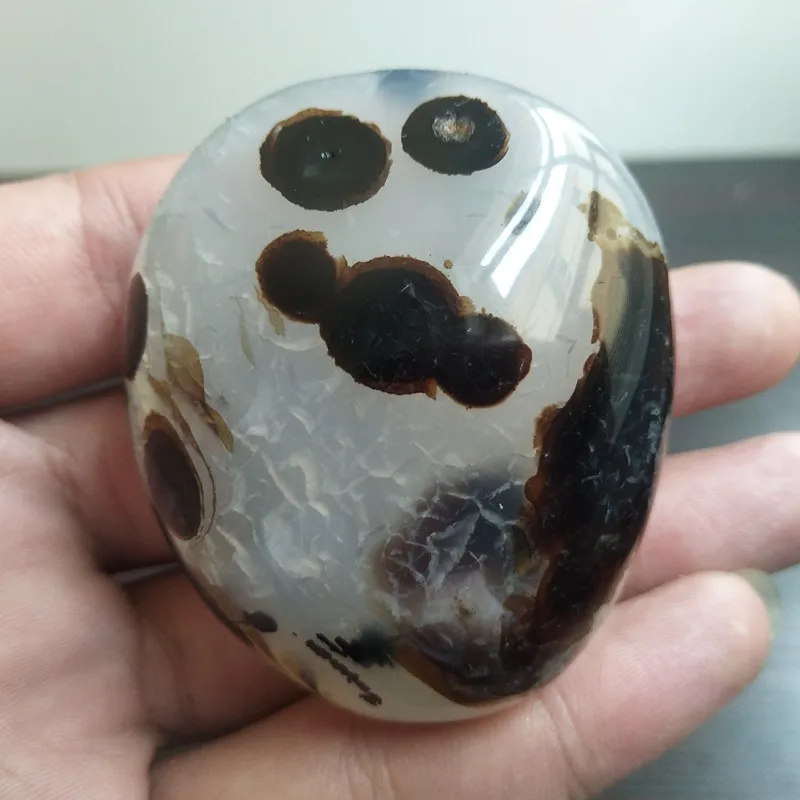 Натуральное растение агата каменная пальма игровой камень для йоги упражнения