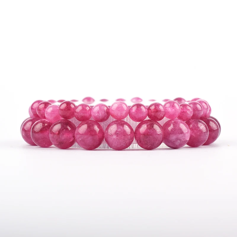 

Natural Rose Red Quartzs Bracelet on Hand Crystal Mica Stone Reiki Energy Jewelry for Women Vingin Girls Friendship Gift Pulsera