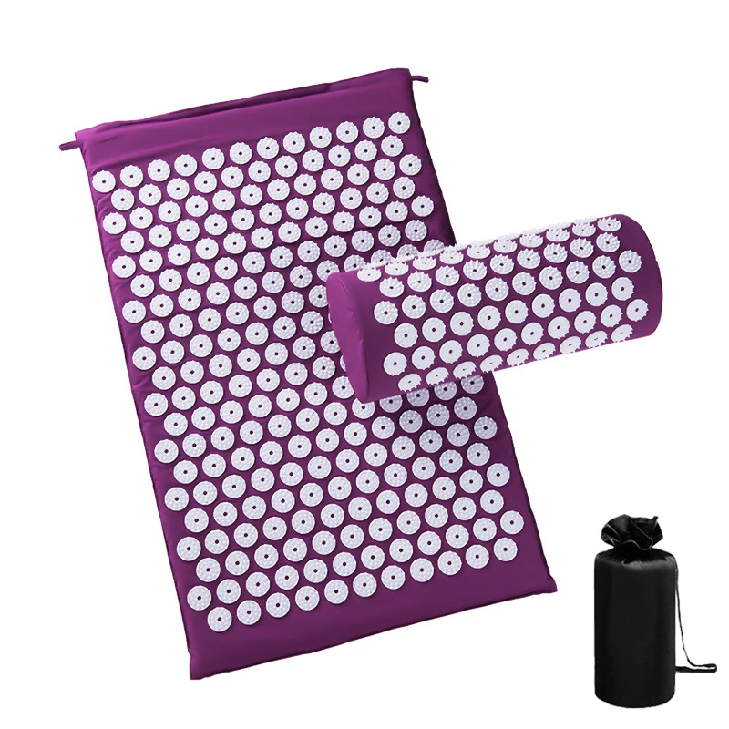New 66*42cm Massage Cushion Yoga Acupressure Mat and Pillow Set for Neck Back Foot Stress Pain Relief Fitness Spiky Pad | Спорт и