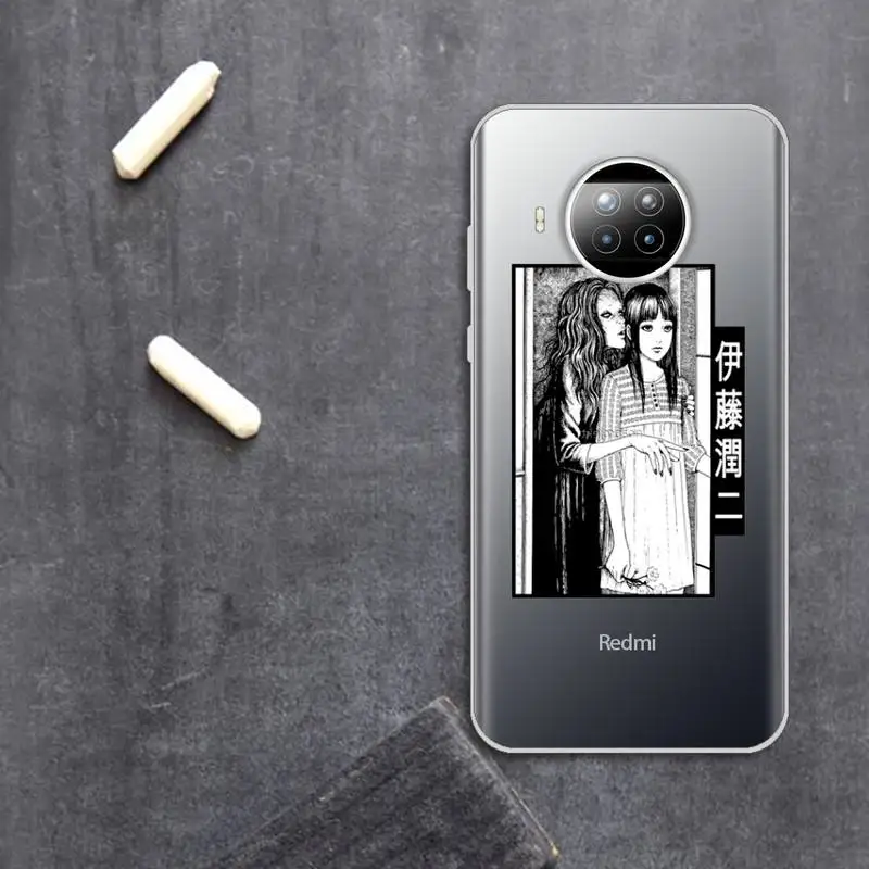 

Junji Ito Japanese Horror Manga Phone Case Transparent for Xiaomi Redmi note 10 t 8 9 pro lite 11 luxury coque funda
