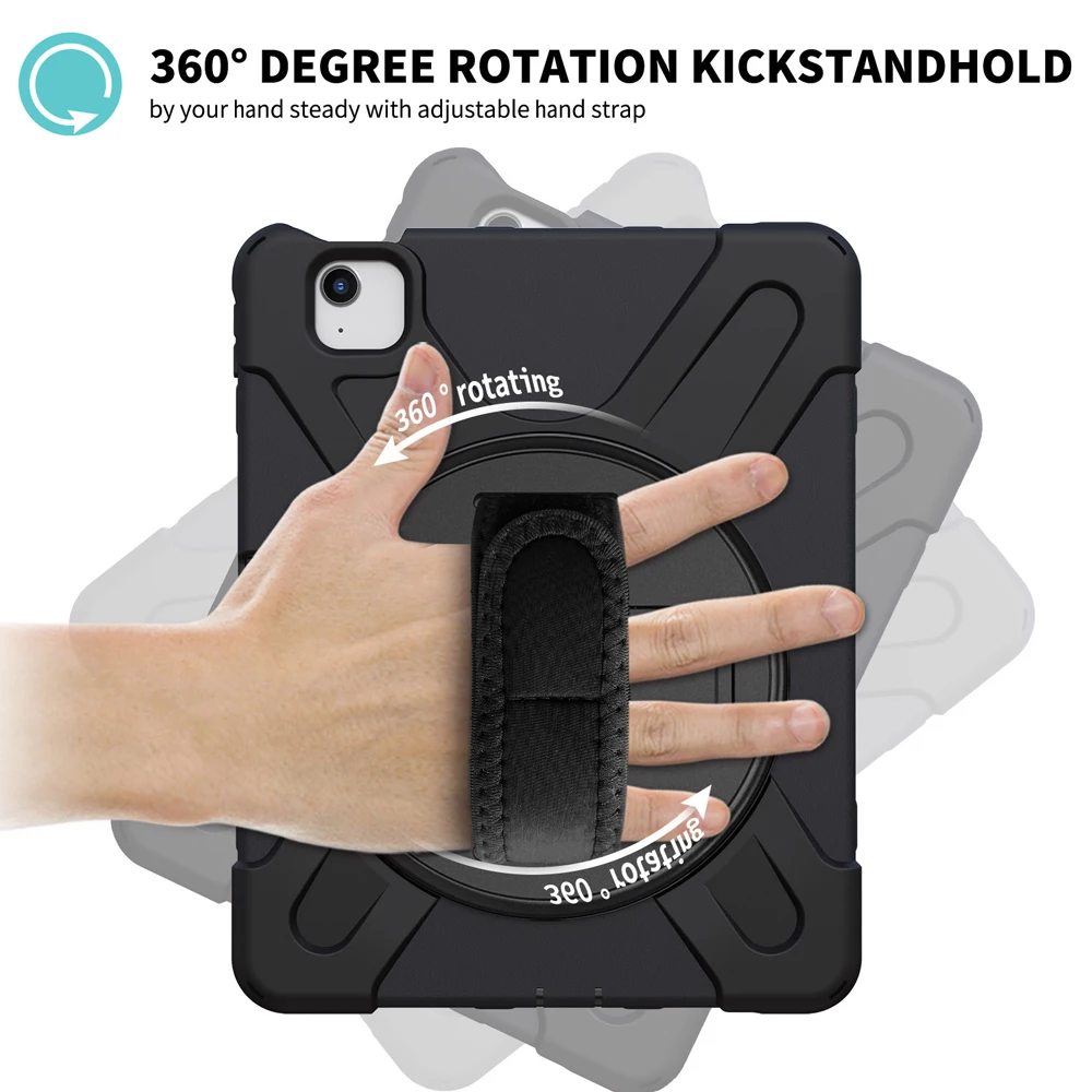 

Case for iPad Pro 11 Air 4 3 10.9 10.5 2020 2019 10.2 8th 7th Generation 2018 9.7 Mini 5 Rugged Cover with Hand/Shoulder Strap