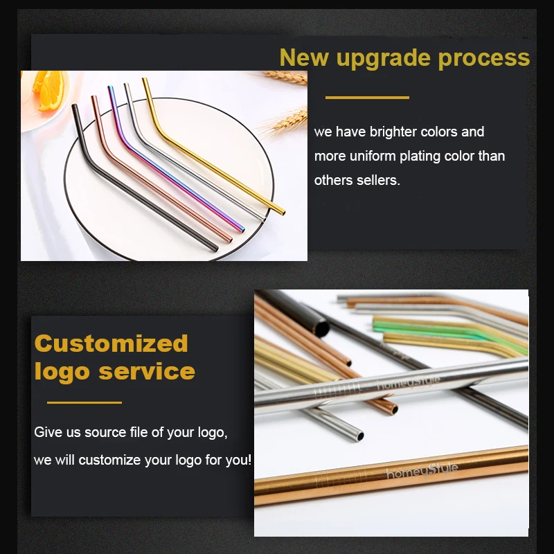 50 шт. набор для чистки соломы 20 металлические соломинки E co 304 многоразовые