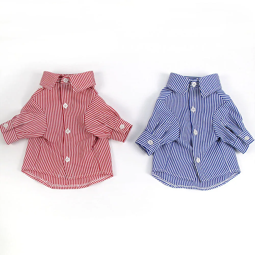 Весенне летняя одежда для маленьких собак полосатая рубашка домашних животных