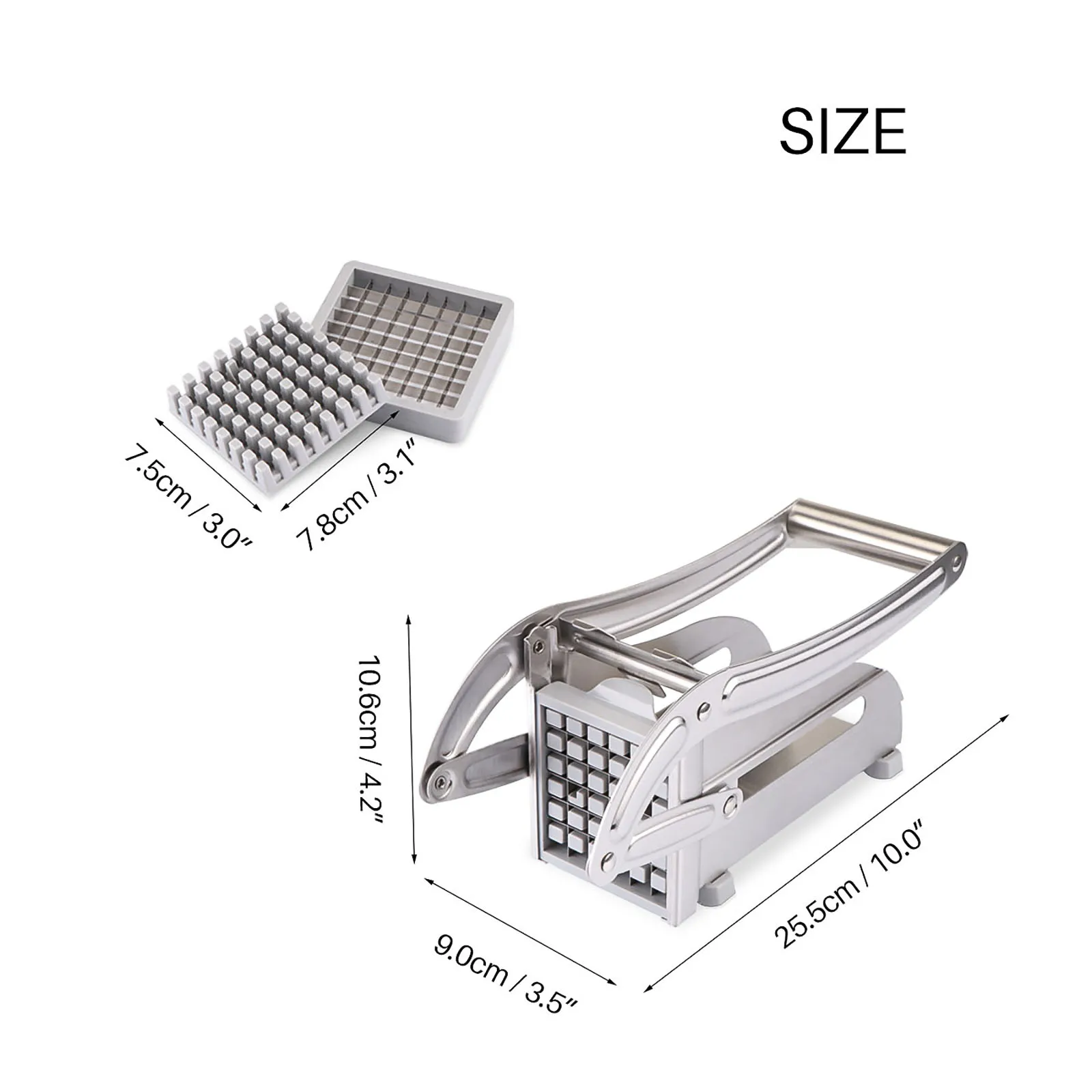 

Stainless Steel Potato Cutting Machine Non-slip French Fries Cutter Home Use Potato Slicer Chopper Cucumber Kitchen Gadgets